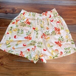 Linen Blend Fruit & Vegetable Print Shorts with Pockets Women’s Small Velvet ❤️